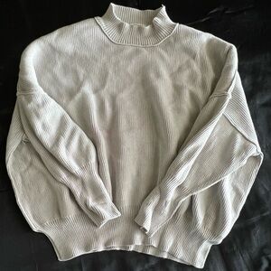 Gray sweater top and leggings matching set